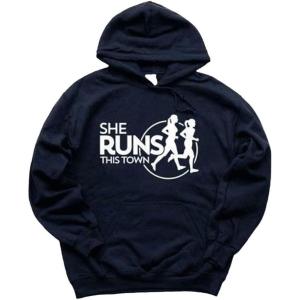 Greekgear She Runs This Town World Famous Hoodie(Navy Blue)