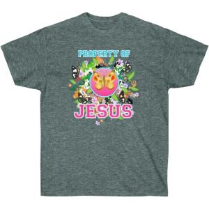 Property of Jesus Butterfly – Christian T-Shirt(Dark Heather)