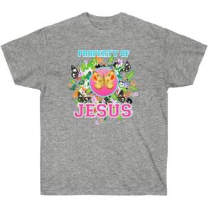 Property of Jesus Butterfly – Christian T-Shirt(Sport Grey)