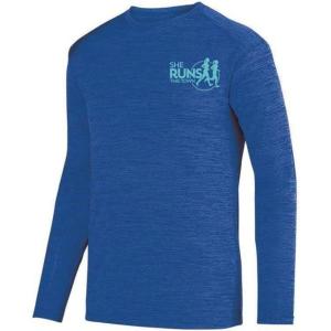 She Run This Town World Famous Dry Fit Tonal Long Sleeve Tee(Royal Blue)