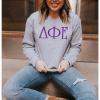 Delta Phi Epsilon DPHIE University Crewneck Sweatshirts(Light Grey)