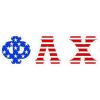 Phi Lambda Chi American Flag Greek Letter Sticker