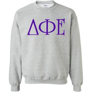 Delta Phi Epsilon DPHIE University Crewneck Sweatshirts(Light Grey)