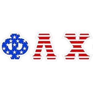 Phi Lambda Chi American Flag Greek Letter Sticker