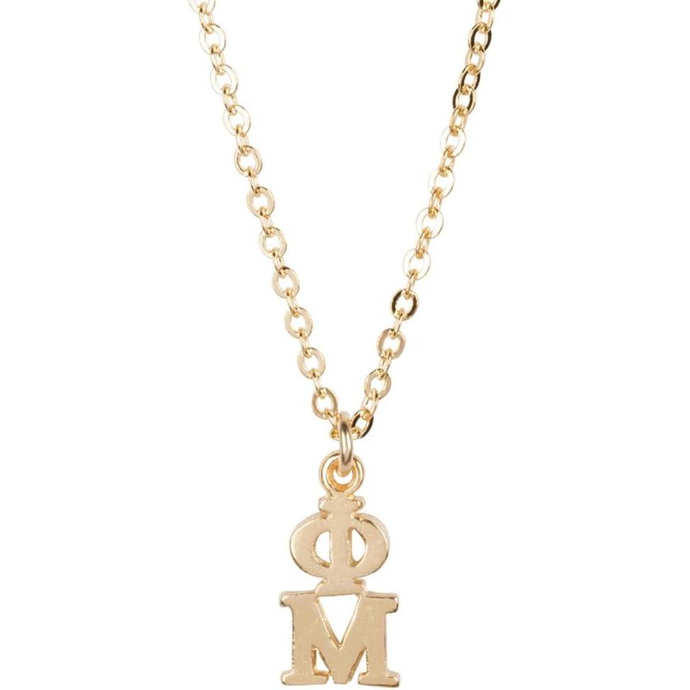 imageGreekgear Phi Mu Gold Plated Lavaliere Necklace