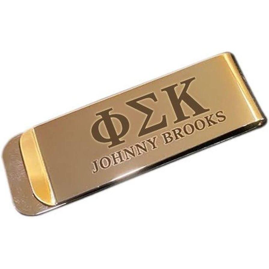 imageGreekgear Phi Sigma Kappa Stainless Steel Money Clip Engraved