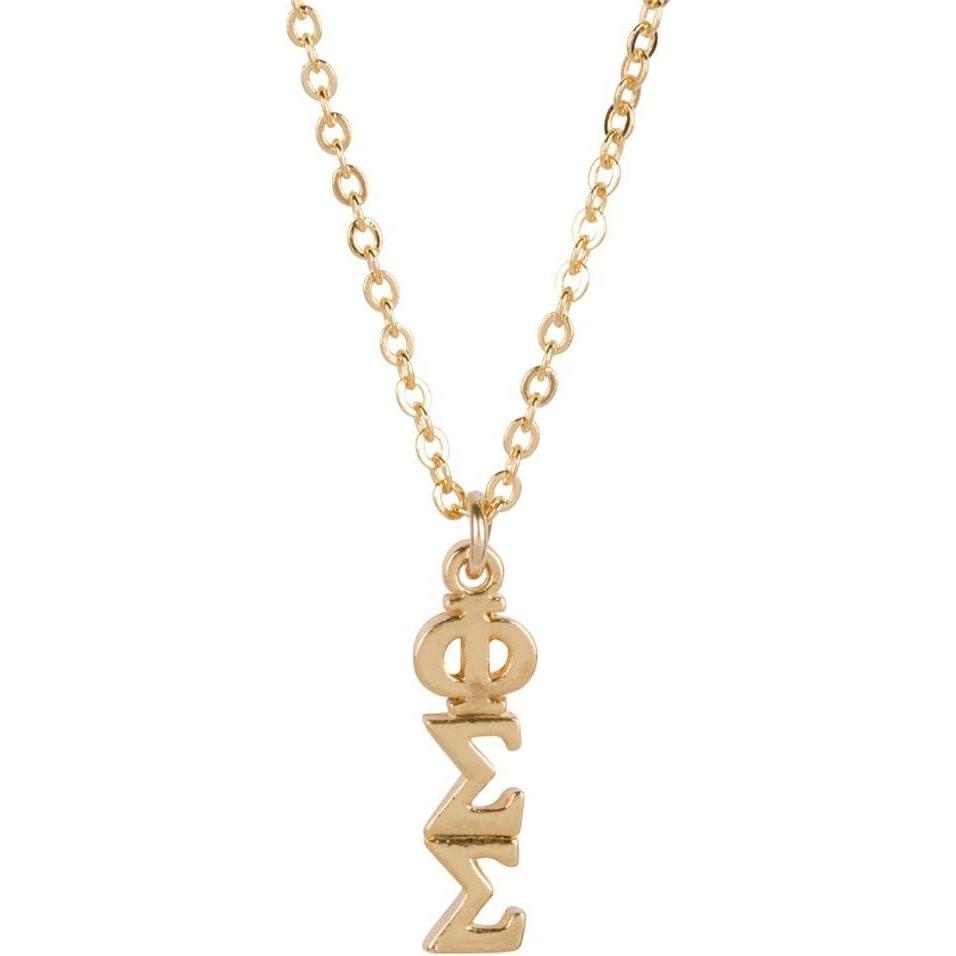 imageGreekgear Phi Sigma Sigma Gold Plated Lavaliere Necklace