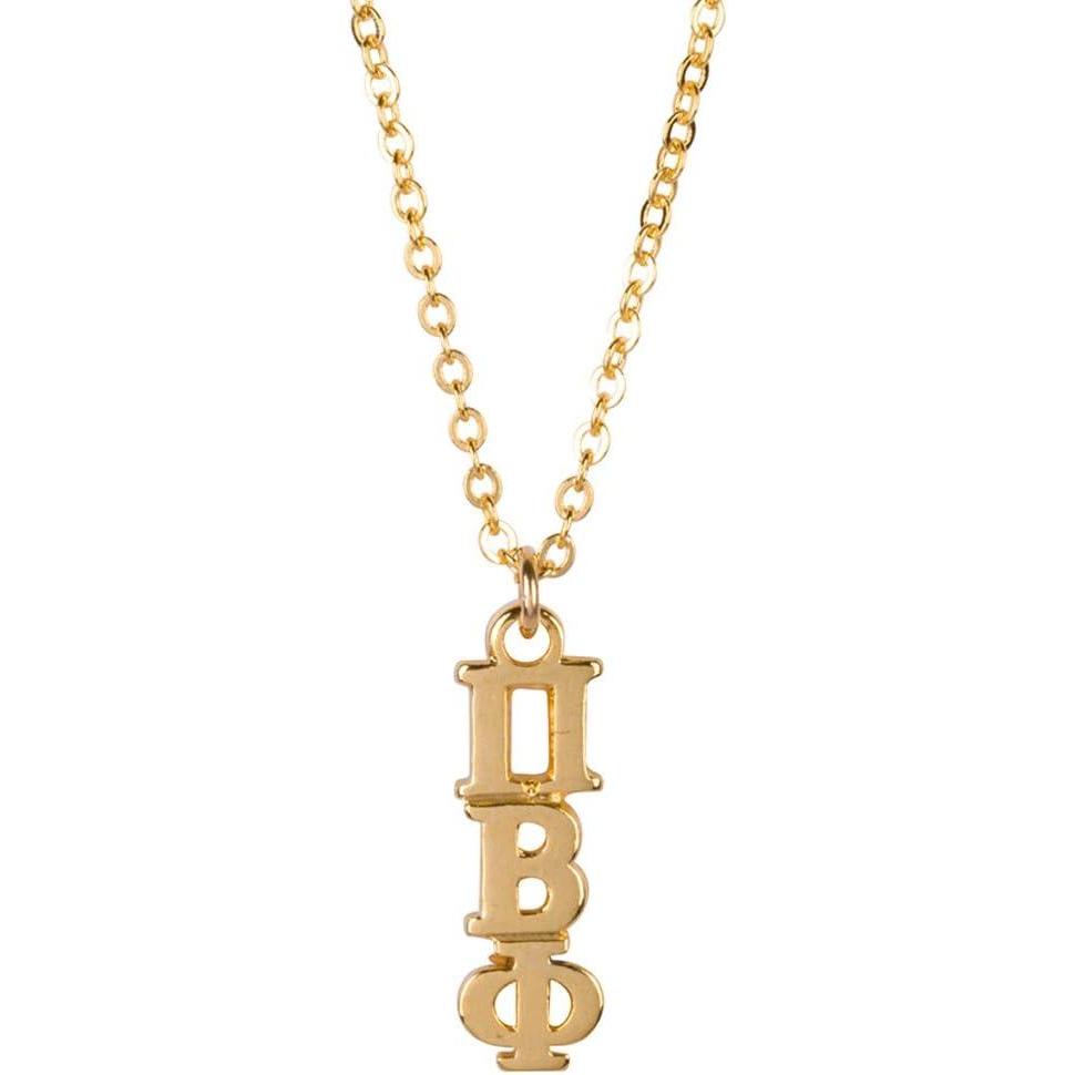 imageGreekgear Pi Beta Phi Gold Plated Lavaliere Necklace
