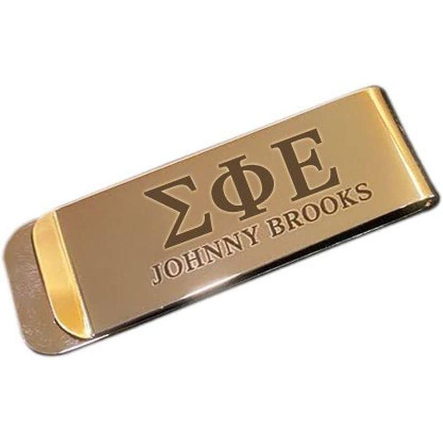 imageGreekgear Sigma Phi Epsilon SigEp Stainless Steel Money Clip Engraved
