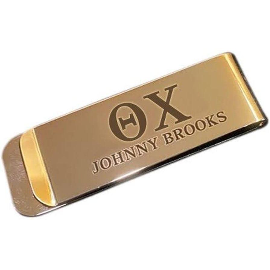 imageGreekgear Theta Chi Stainless Steel Money Clip Engraved