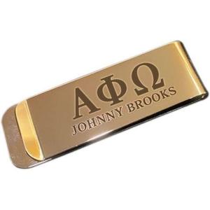 Greekgear Alpha Phi Omega Stainless Steel Money Clip Engraved