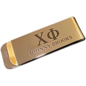 Greekgear Chi Phi Stainless Steel Money Clip Engraved