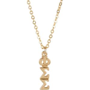 Greekgear Phi Sigma Sigma Gold Plated Lavaliere Necklace