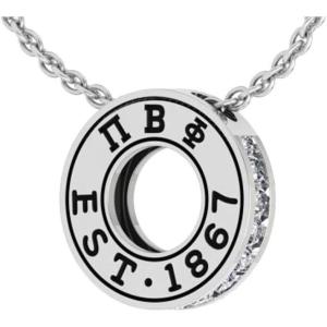 Greekgear Pi Beta Phi Circle Established Charm Necklace