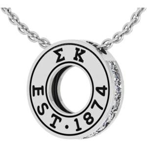 Greekgear Sigma Kappa Circle Established Charm Necklace