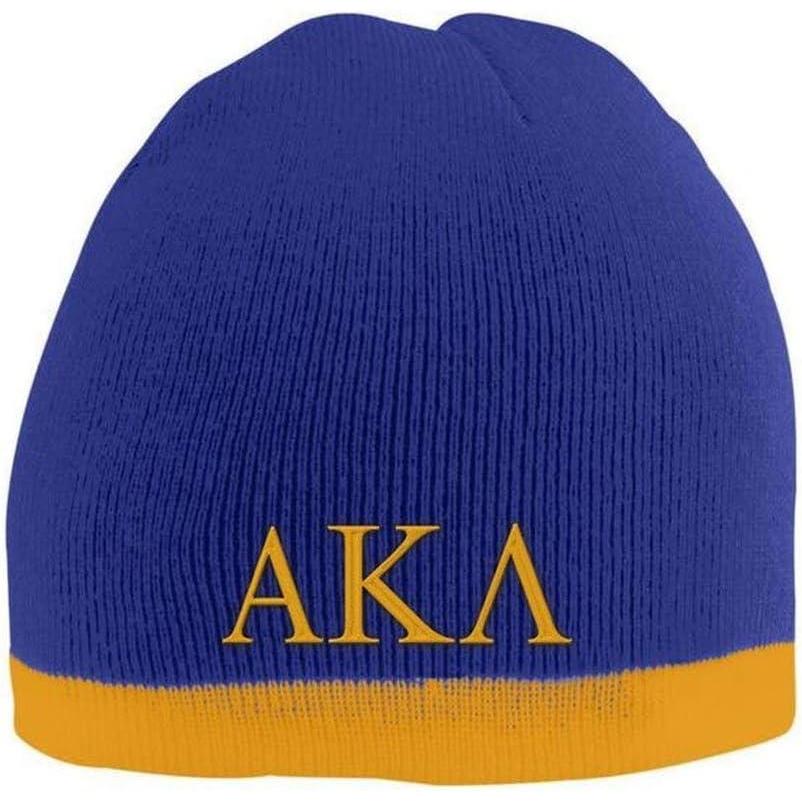 imageAlpha Kappa Lambda Two Tone Knit Beanie PurpleGold