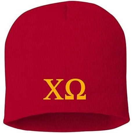 imageGreekgear Chi Omega Chi O 8 Inch Beanie Red