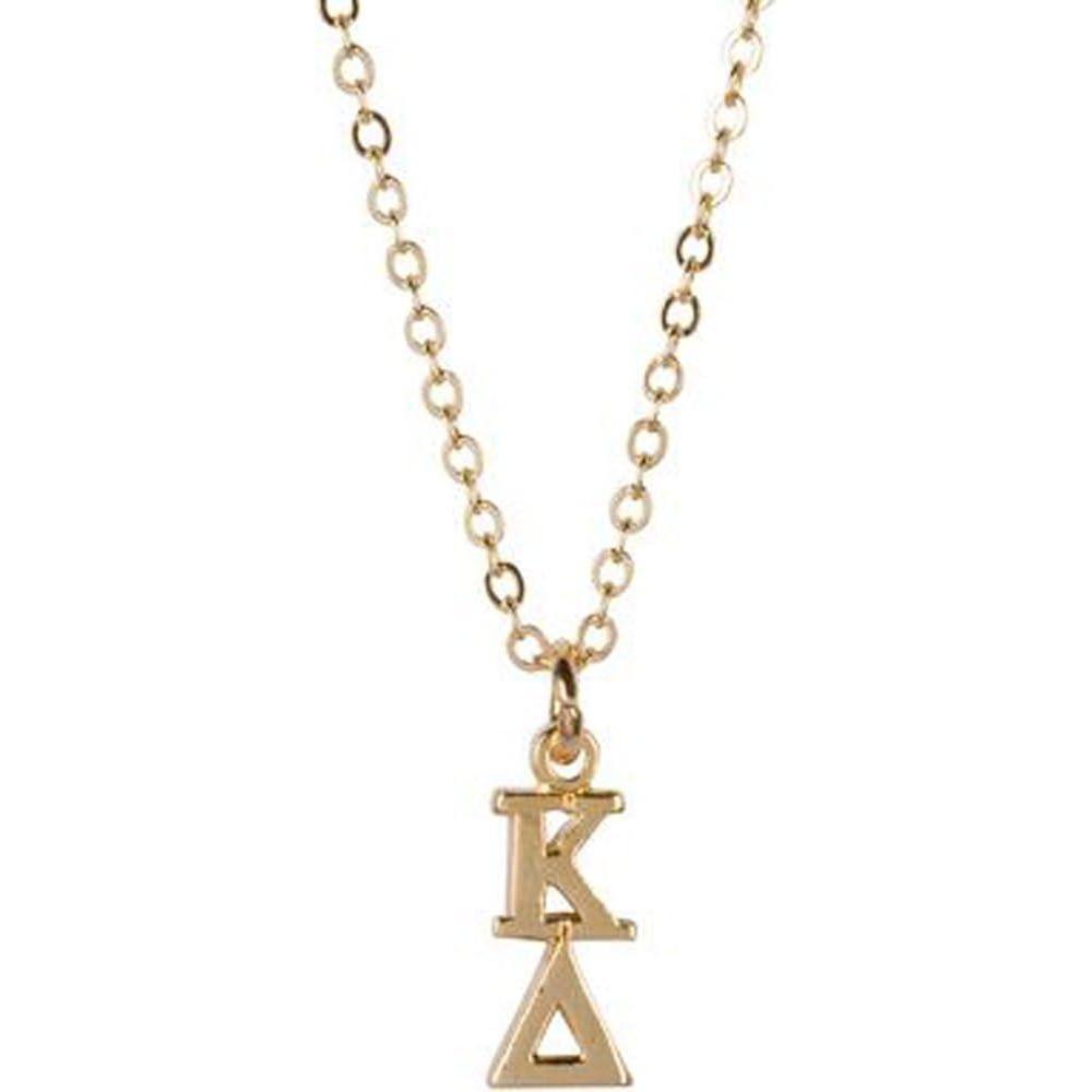 imageGreekgear Kappa Delta 22 K Yellow Gold Plated Lavaliere Necklace