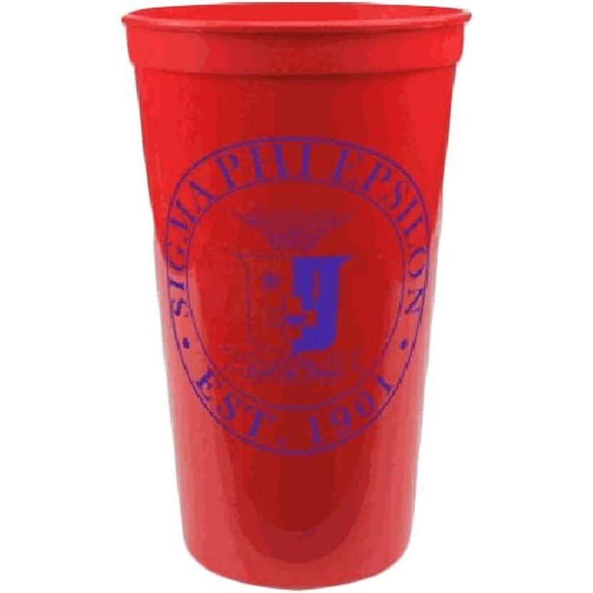 imageGreekgear Sigma Phi Epsilon Red Plastic Stadium Cups Set of 6 Fraternity Name Printed on Large Cup 32Ounce Size