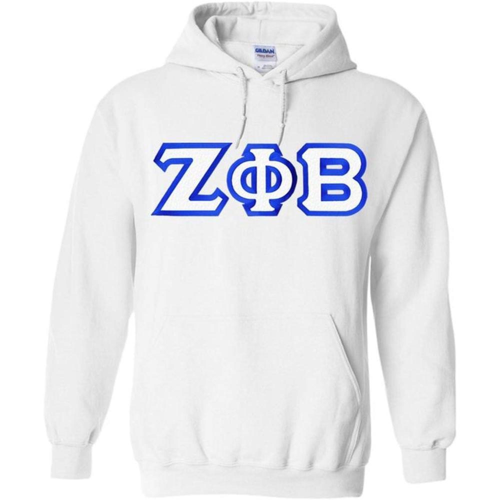 imageGreekgear Zeta Phi Beta Custom Twill Hooded SweatshirtWhite