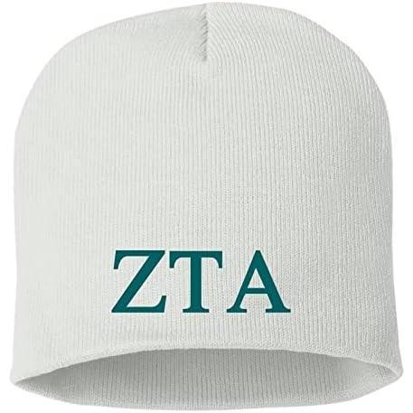 imageGreekgear Zeta Tau Alpha ZTA 8 Inch Beanie White