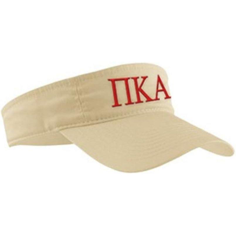 imagePI Kappa Alpha Pike Greek Letter VisorKhaki WRed Thread