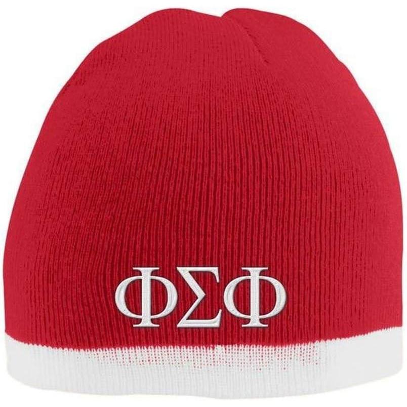 imagePhi Sigma Phi Two Tone Knit Beanie RedWhite