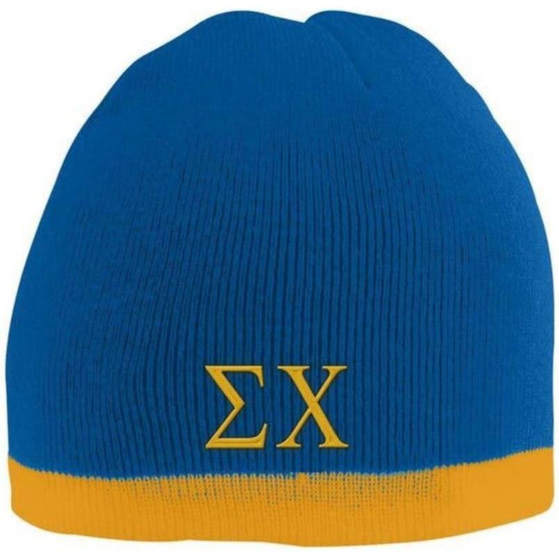 imageSigma Chi Two Tone Knit Beanie RoyalGold