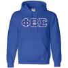 Greekgear Phi Beta Sigma Lettered Hooded Sweatshirt(Royal Blue)
