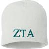 Greekgear Zeta Tau Alpha ZTA 8 Inch Beanie White