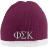 Phi Sigma Kappa Two Tone Knit Beanie Maroon/White