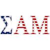 Sigma Alpha Mu American Flag Greek Letter Sticker – 2.5″ Tall
