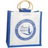 Zeta Phi Beta Mini Jute Bag(White/Royal Blue)