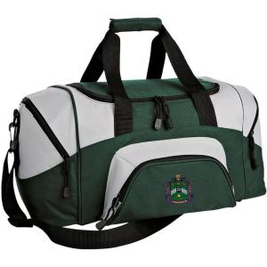 Delta Sigma Phi Colorblock Duffel Bag Hunter Green/Grey