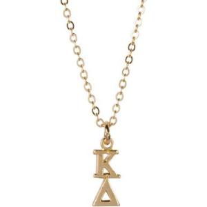 Greekgear Kappa Delta 22 K Yellow Gold Plated Lavaliere Necklace