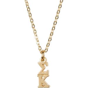 Greekgear Sigma Kappa Gold Plated Lavaliere Necklace