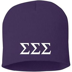 Greekgear Sigma Sigma Sigma 8 Inch Beanie Purple
