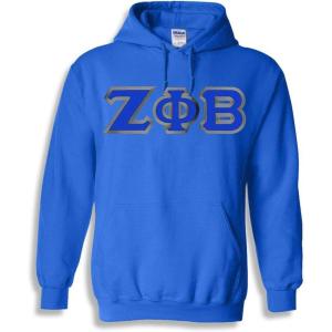 Greekgear Zeta Phi Beta Custom Twill Hooded Sweatshirt(Royal Blue)