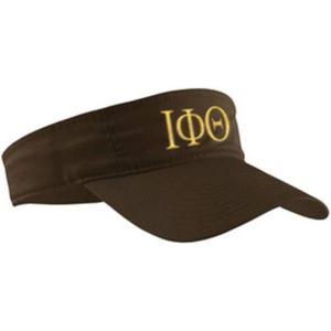 Iota Phi Theta Greek Letter Visor(Brown W/Light Gold Thread)