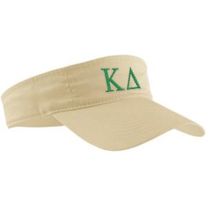 Kappa Delta Greek Letter Visor(Khaki W/Dark Green Thread Color)
