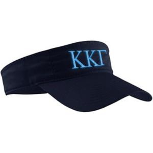 Kappa Kappa Gamma Greek Letter Visor(Navy Blue W/Light Blue Thread Color)