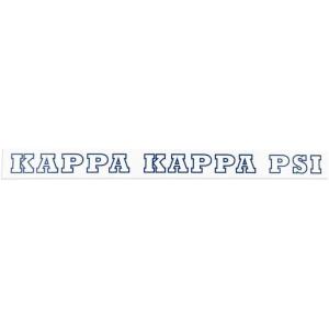 Kappa Kappa Psi Long Window Decals Stickers White w/Royal Blue Imprint Color(White W/Royal Blue Imprint Color)