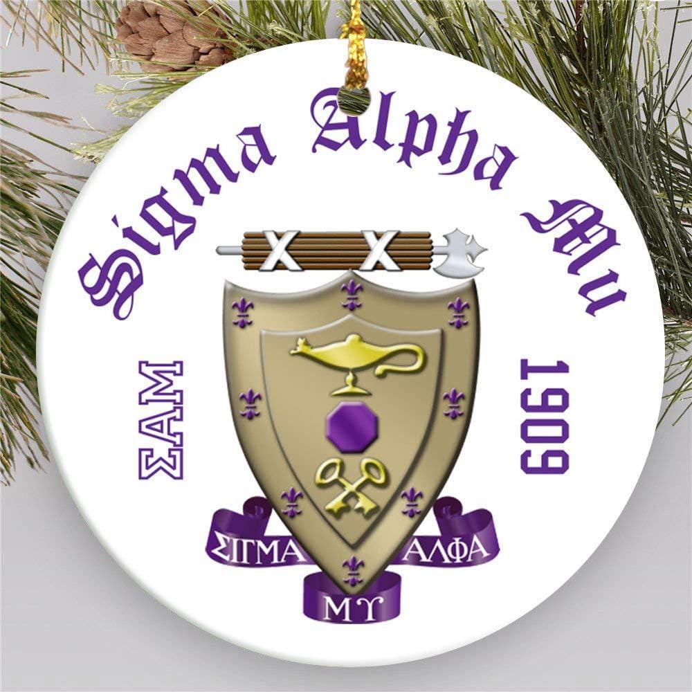 imageSigma Alpha Mu Round Christmas Shield Ornament