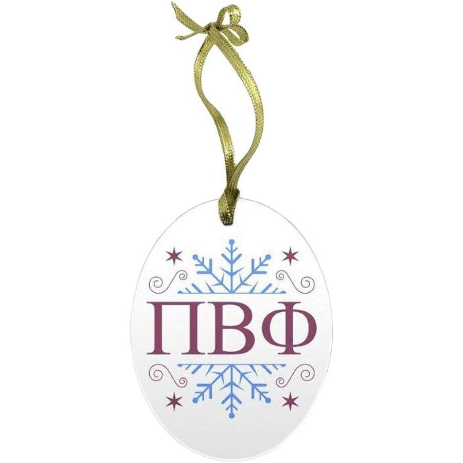 imagePi Beta Phi Holiday Color Snowflake Glass Christmas Ornament