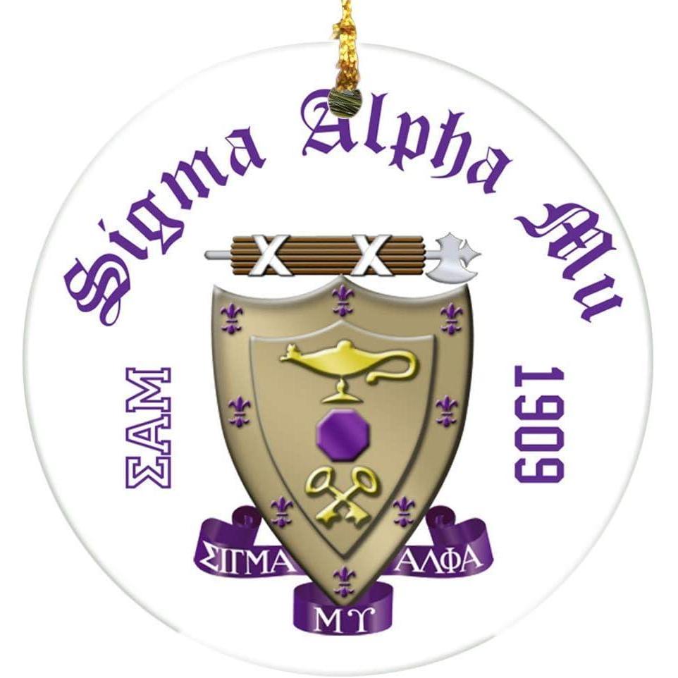 imageSigma Alpha Mu Round Christmas Shield Ornament