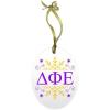 Delta Phi Epsilon DPHIE Holiday Color Snowflake Glass Christmas Ornament