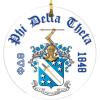 Phi Delta Theta Round Christmas Shield Ornament