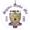 Sigma Alpha Mu Round Christmas Shield Ornament