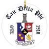 Tau Delta Phi Round Christmas Shield Ornament