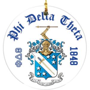 Phi Delta Theta Round Christmas Shield Ornament